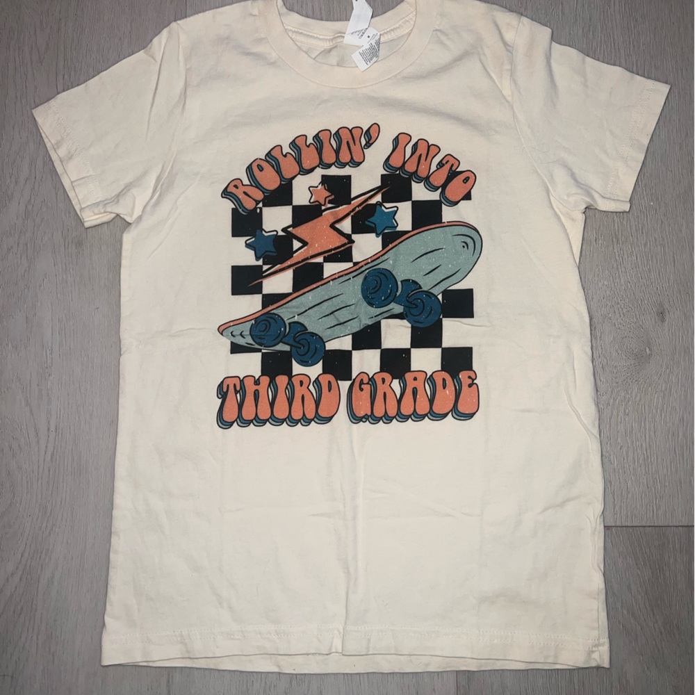 Kids “Rollin’ Into Third Grade” Back To School T-Shirt